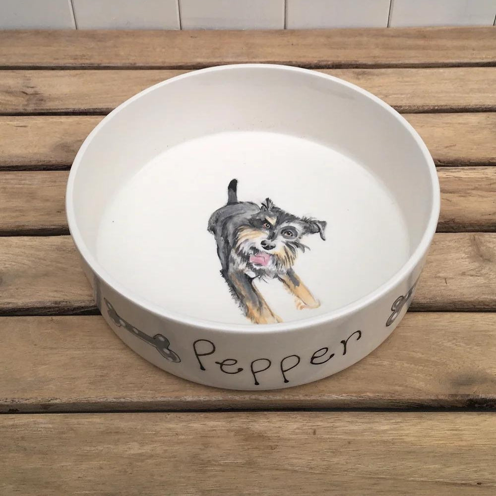 Personalized ceramic dog bowls best sale